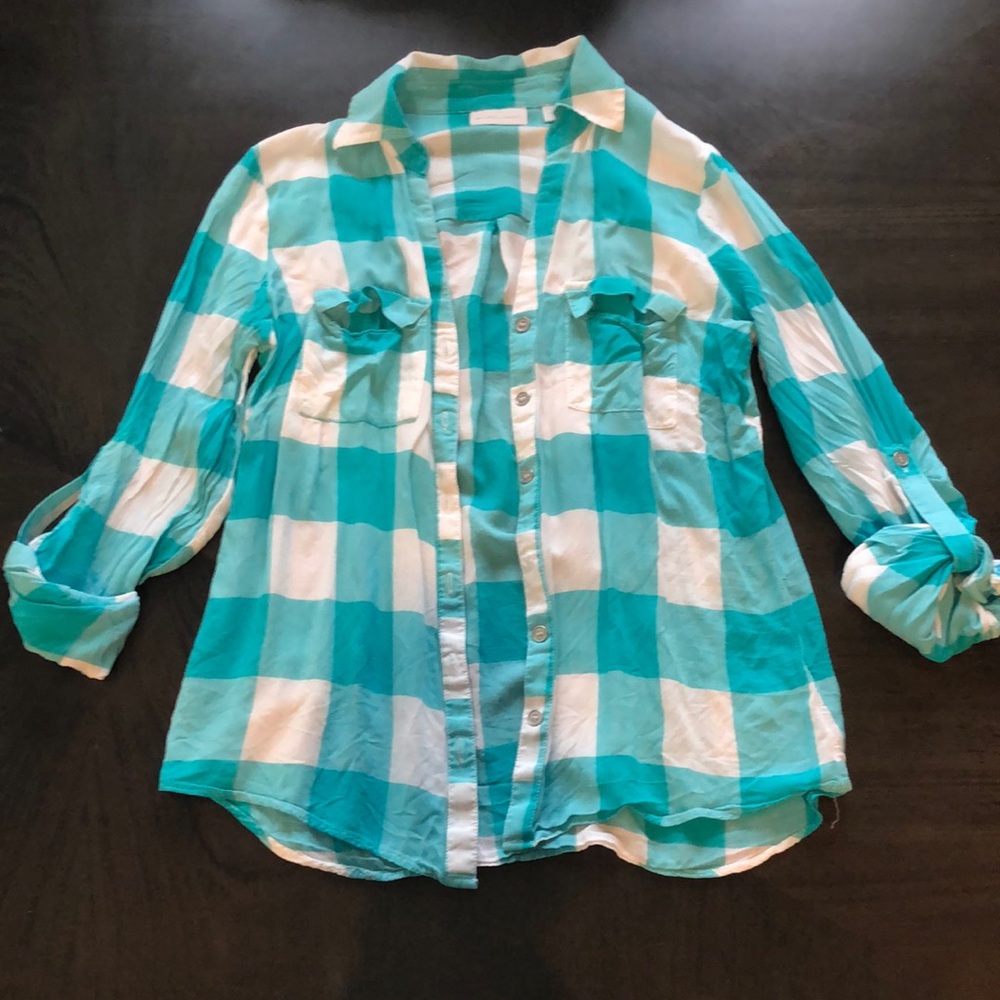 Blue Plaid Button Up